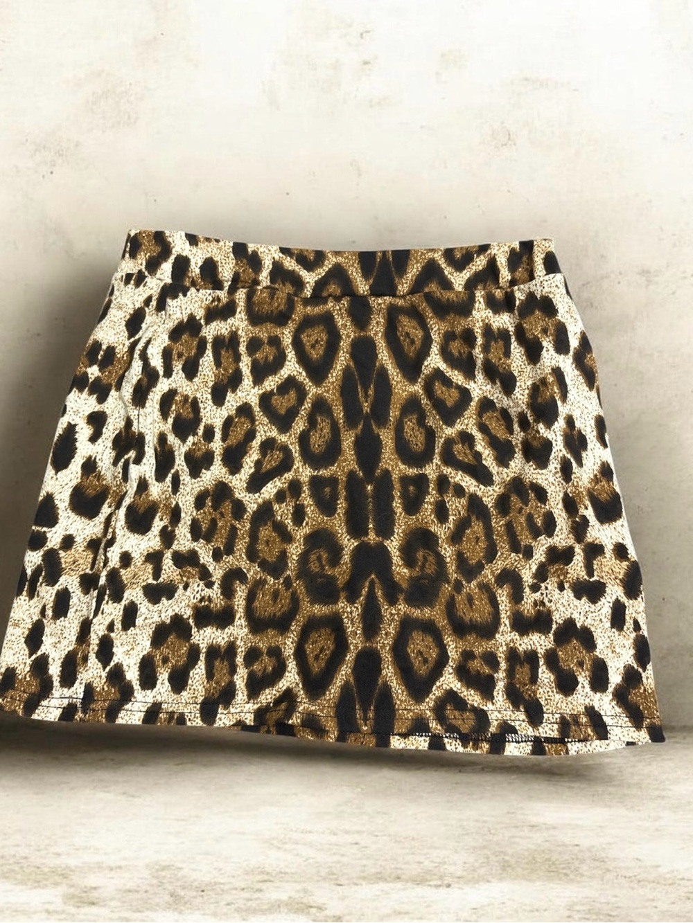 Leopard Print Mini Skirt in Brown/Black